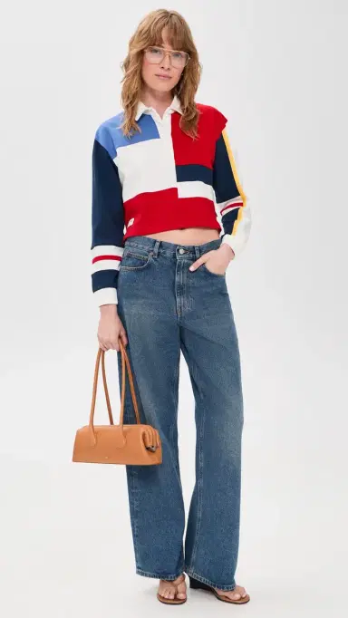 Rowing Blazers Cropped Color Block Rugby Primary Colorblock L | Thumbnail 5