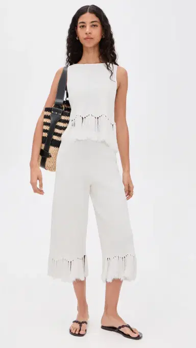 English Factory Fringe Detailed Knit Pants Off White M | Thumbnail 5
