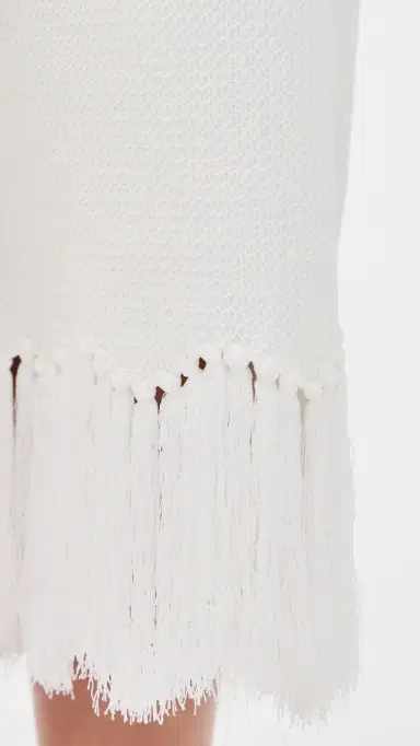 English Factory Fringe Detailed Knit Pants Off White M | Thumbnail 6