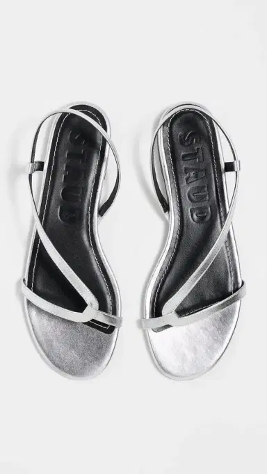 STAUD Louden Sandals Silver | Thumbnail 5