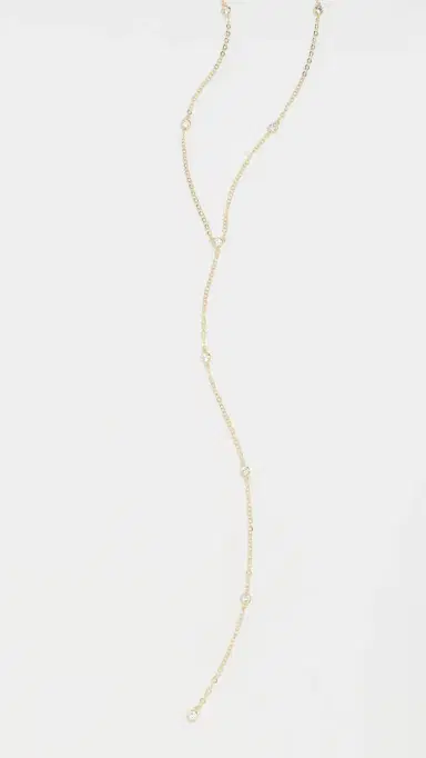 By Adina Eden Cubic Zirconia Bezel Station Lariat Necklace Gold One Size | Thumbnail 3
