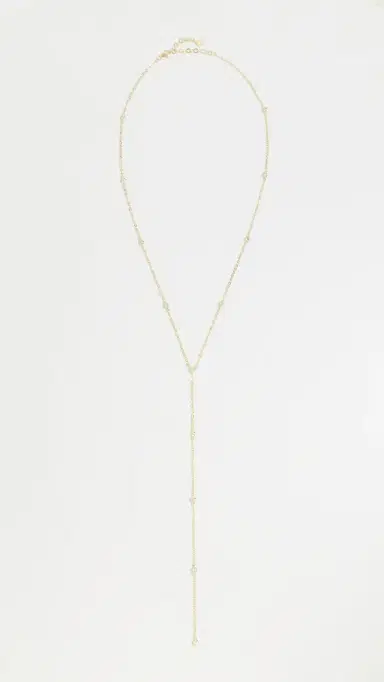 By Adina Eden Cubic Zirconia Bezel Station Lariat Necklace Gold One Size | Thumbnail 4