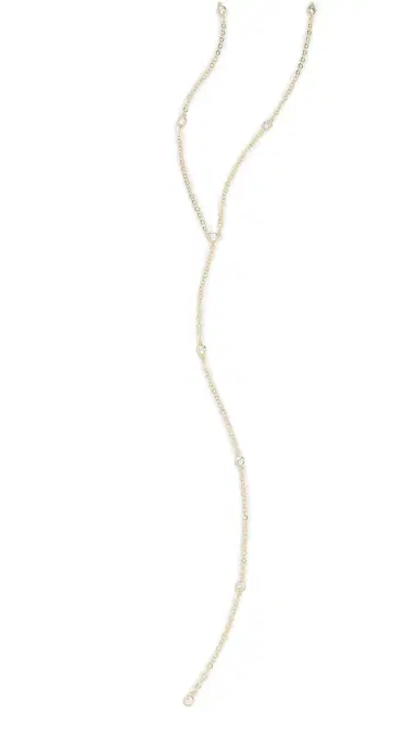 By Adina Eden Cubic Zirconia Bezel Station Lariat Necklace Gold One Size | Thumbnail 6