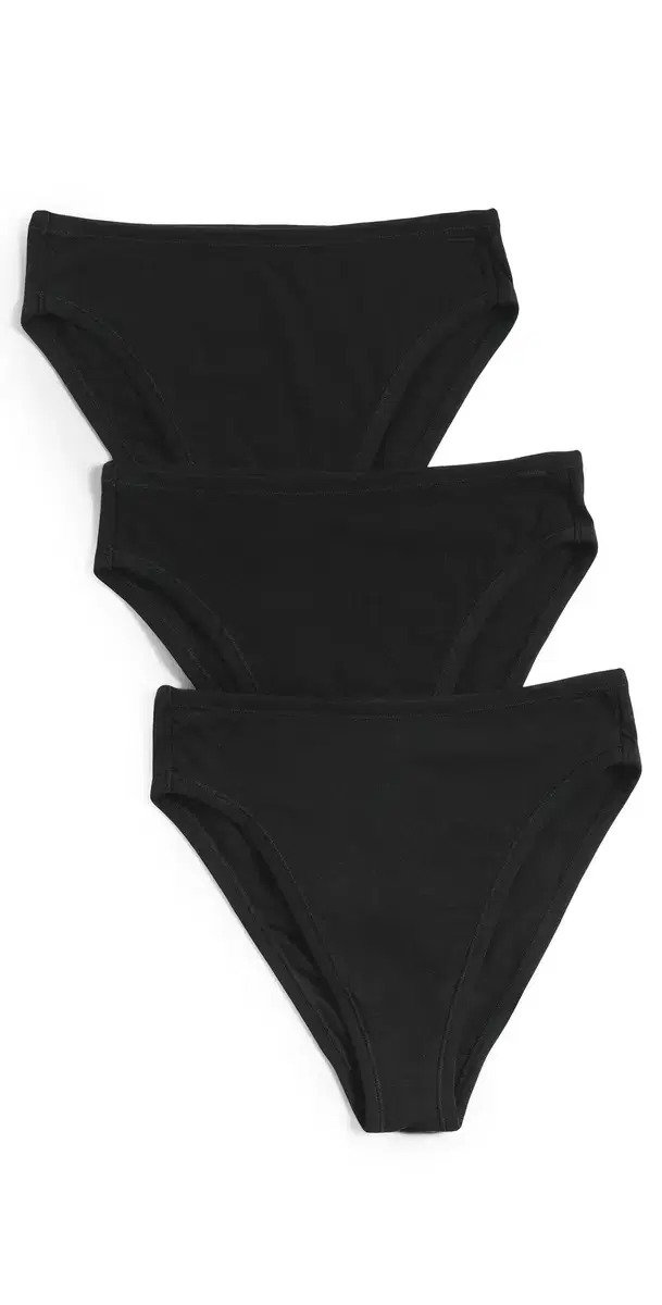 Negative Cloud Cotton French Cut Briefs 3 Pack Black