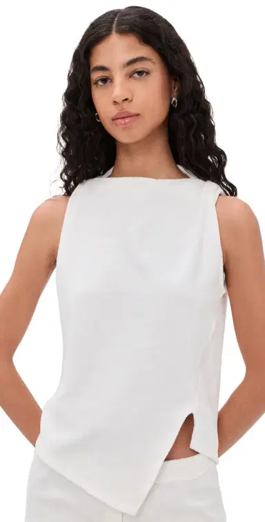 Cultnaked Billie Top In Blanc Terry White | Thumbnail 1
