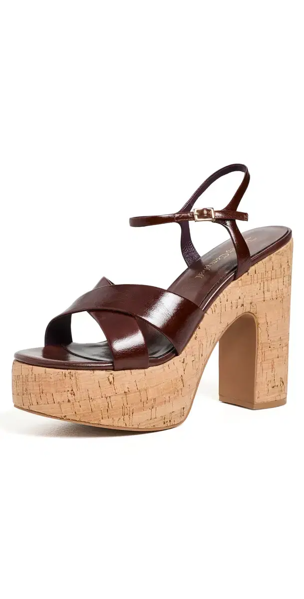 Jeffrey Campbell Big Time Platform Sandals Brown Cork