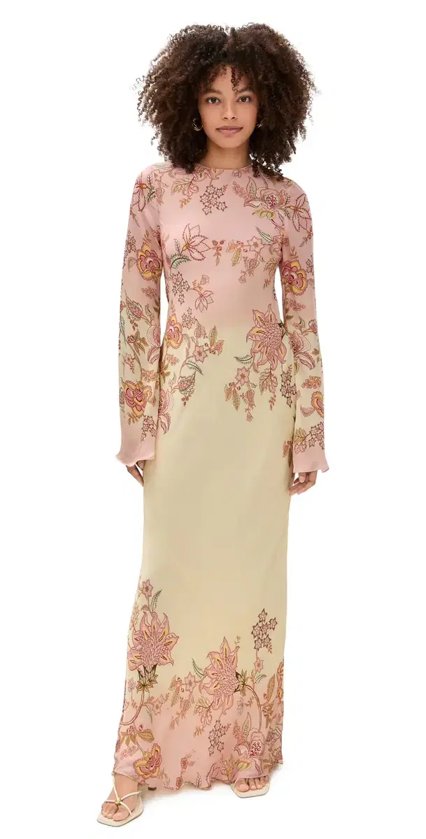 Back Ties axi Dress Yellow And Pink Back Ties axi Dress Yellow And Pink