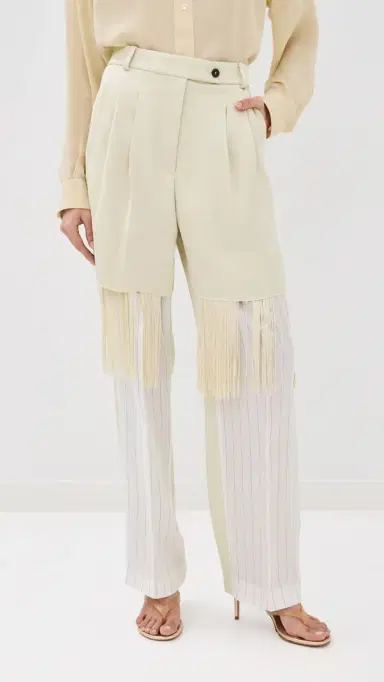 FRENKEN Blunt Satin Fringe Pants Butter | Thumbnail 3 FRENKEN Blunt Satin Fringe Pants Butter | Thumbnail 3