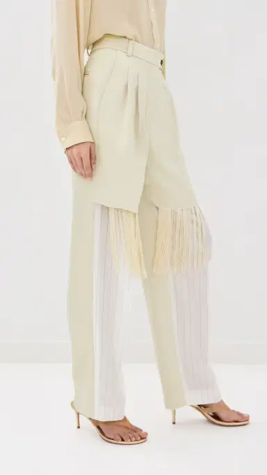 FRENKEN Blunt Satin Fringe Pants Butter | Thumbnail 5 FRENKEN Blunt Satin Fringe Pants Butter | Thumbnail 5