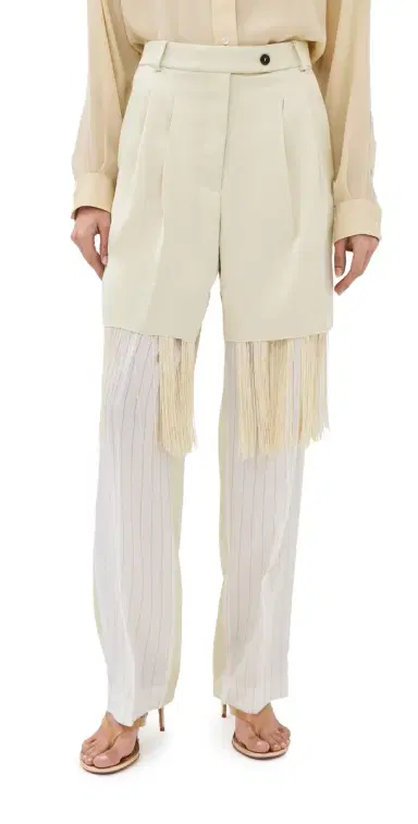 FRENKEN Blunt Satin Fringe Pants Butter | Thumbnail 1 FRENKEN Blunt Satin Fringe Pants Butter | Thumbnail 1