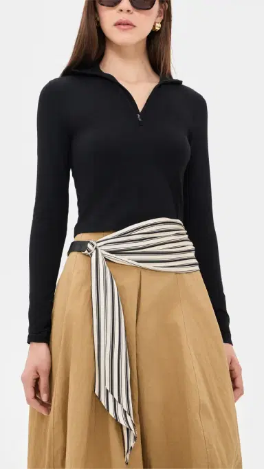 rag & bone Michele carf Belt Black tripe | Thumbnail 3