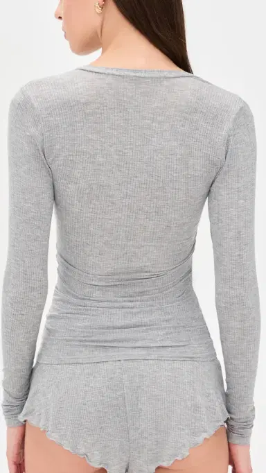 Negative Whipped Henley Top Heather | Thumbnail 3