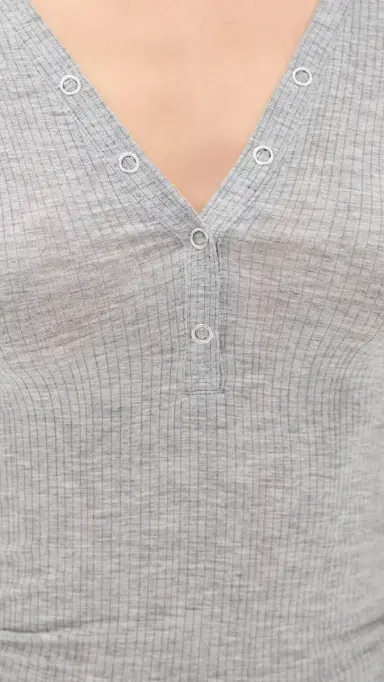 Negative Whipped Henley Top Heather | Thumbnail 6