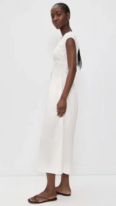 Wayf Liv Ruched Midi Dress | Thumbnail 4 Wayf Liv Ruched Midi Dress | Thumbnail 4