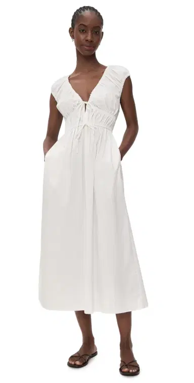 Wayf Liv Ruched Midi Dress | Thumbnail 1 Wayf Liv Ruched Midi Dress | Thumbnail 1