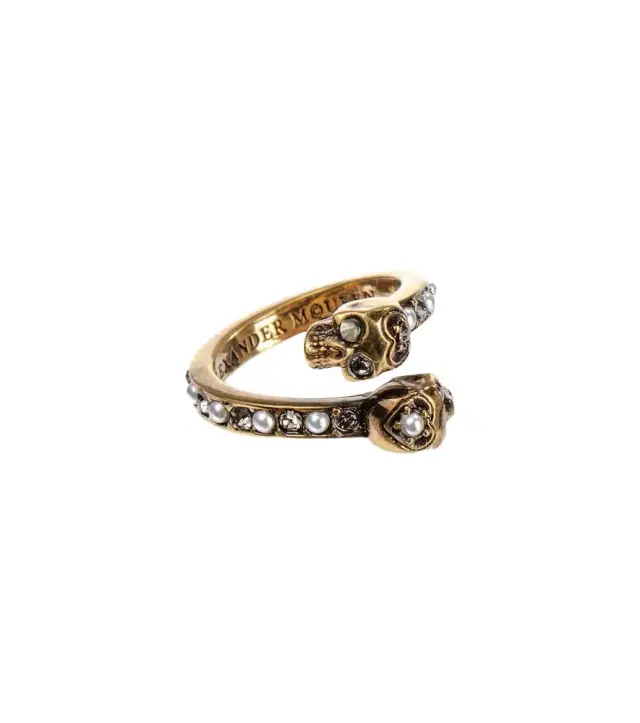 McQueen Skull embellished ring