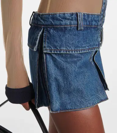 Coperni Illusion tulle and denim minidress | Thumbnail 4