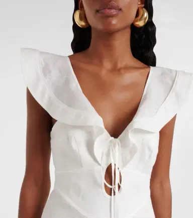 Zimmermann Rhiannon ruffled linen midi dress | Thumbnail 2