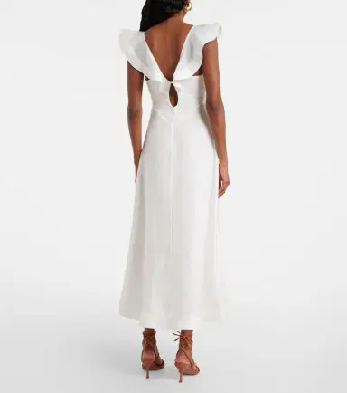 Zimmermann Rhiannon ruffled linen midi dress | Thumbnail 5