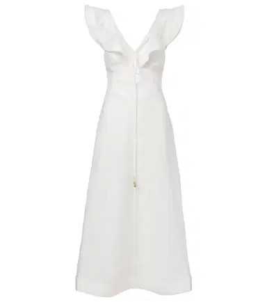 Zimmermann Rhiannon ruffled linen midi dress | Thumbnail 1