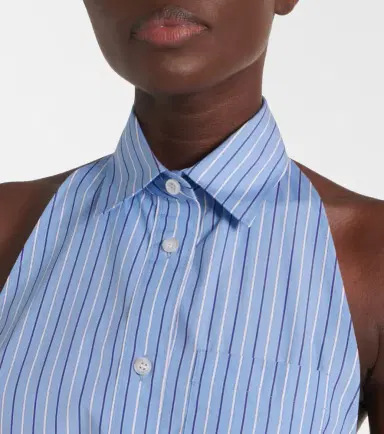 Prada Striped halterneck cotton minidress | Thumbnail 2 Prada Striped halterneck cotton minidress | Thumbnail 2