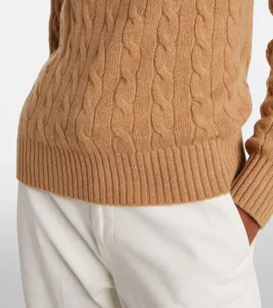 Polo Ralph Lauren Cable-knit wool and cashmere polo sweater | Thumbnail 2