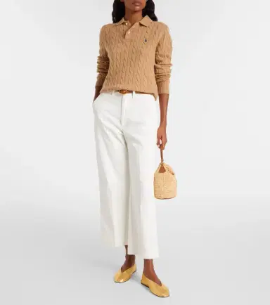Polo Ralph Lauren Cable-knit wool and cashmere polo sweater | Thumbnail 3