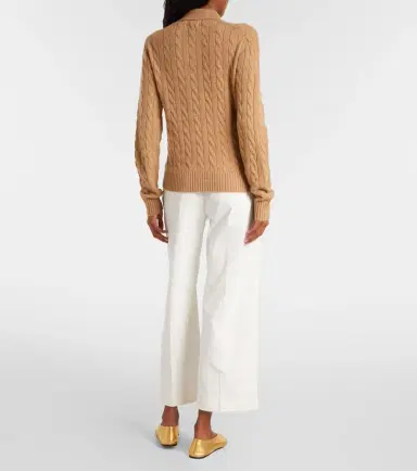 Polo Ralph Lauren Cable-knit wool and cashmere polo sweater | Thumbnail 4