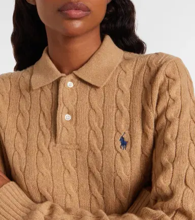 Polo Ralph Lauren Cable-knit wool and cashmere polo sweater | Thumbnail 5