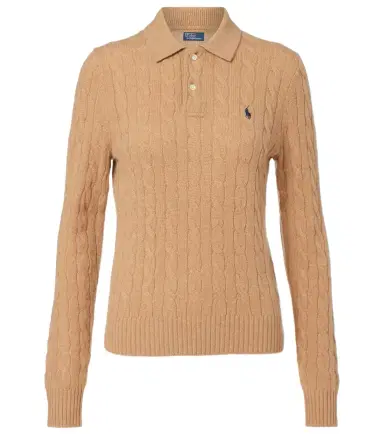 Polo Ralph Lauren Cable-knit wool and cashmere polo sweater | Thumbnail 1