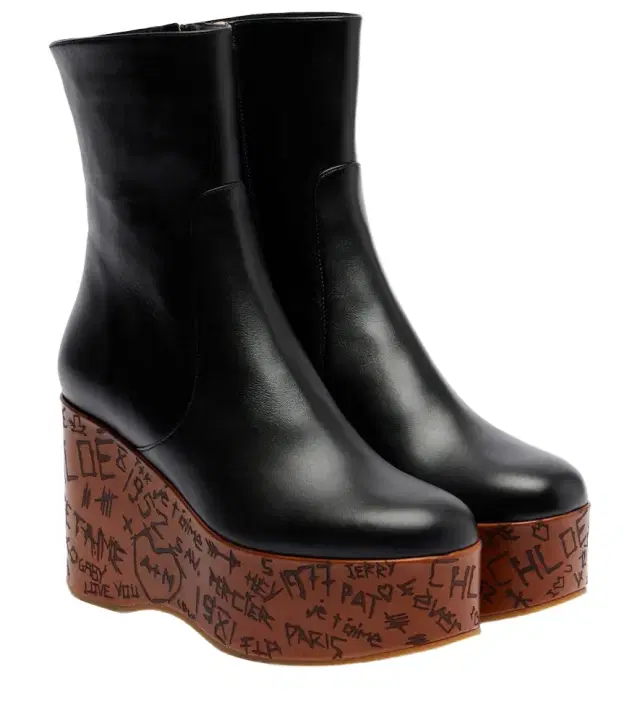 Chloé Maxime leather wedge ankle boots