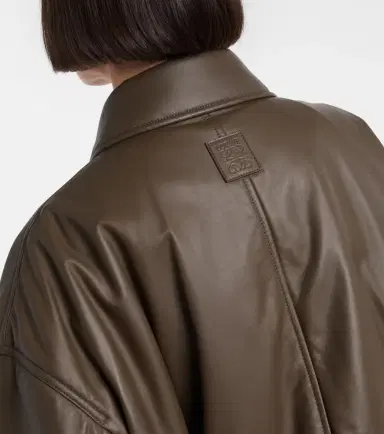 Loewe Cropped leather biker jacket | Thumbnail 4