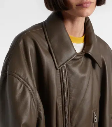 Loewe Cropped leather biker jacket | Thumbnail 6