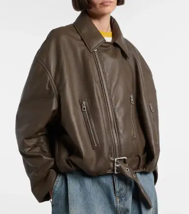 Loewe Cropped leather biker jacket | Thumbnail 7