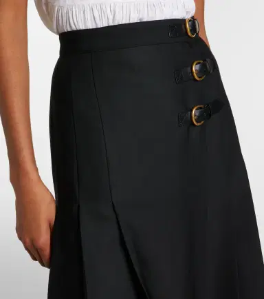 Chloe Chloé Pleated virgin wool midi skirt | Thumbnail 2 Chloe Chloé Pleated virgin wool midi skirt | Thumbnail 2