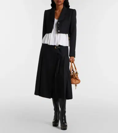 Chloe Chloé Pleated virgin wool midi skirt | Thumbnail 5 Chloe Chloé Pleated virgin wool midi skirt | Thumbnail 5