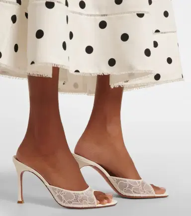 Amina Muaddi Alexa lace mules | Thumbnail 6