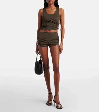 Christopher Esber Droplet Crystal embellished ruched shorts | Thumbnail 4