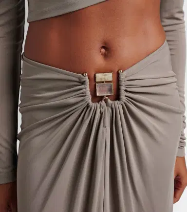 Christopher Esber Bezel Quartz gathered jersey maxi skirt | Thumbnail 3