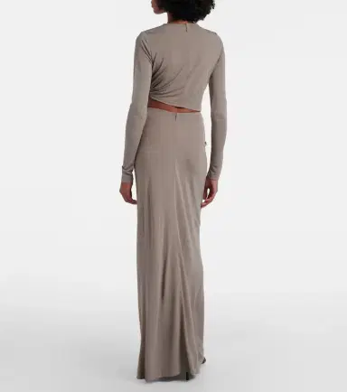 Christopher Esber Bezel Quartz gathered jersey maxi skirt | Thumbnail 4