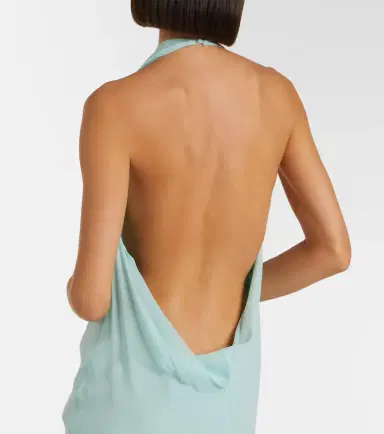Mugler Draped sheer silk crêpe georgette gown | Thumbnail 5