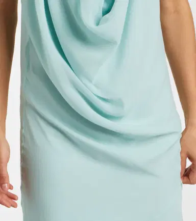 Mugler Draped sheer silk crêpe georgette gown | Thumbnail 7