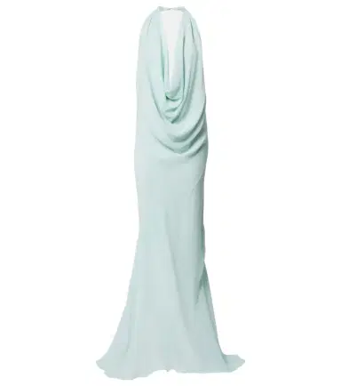 Mugler Draped sheer silk crêpe georgette gown | Thumbnail 1