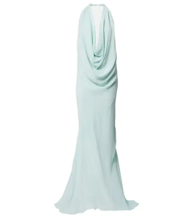 Draped sheer silk crêpe georgette gown