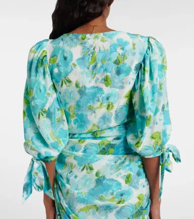 Chloé Chloé Draped floral silk minidress | Thumbnail 3