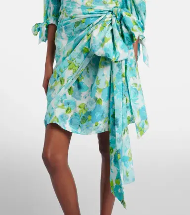 Chloé Chloé Draped floral silk minidress | Thumbnail 4