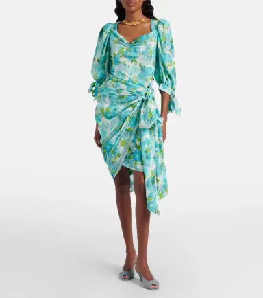 Chloé Chloé Draped floral silk minidress | Thumbnail 5