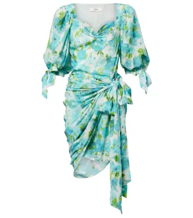 Chloé Chloé Draped floral silk minidress | Thumbnail 1
