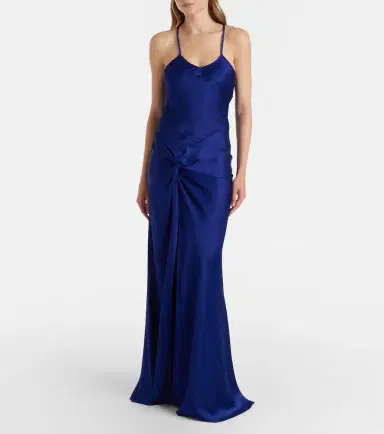 Victoria Beckham Gathered crêpe satin gown | Thumbnail 7