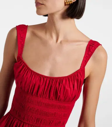 Doen Dôen Clover shirred cotton poplin maxi dress | Thumbnail 2